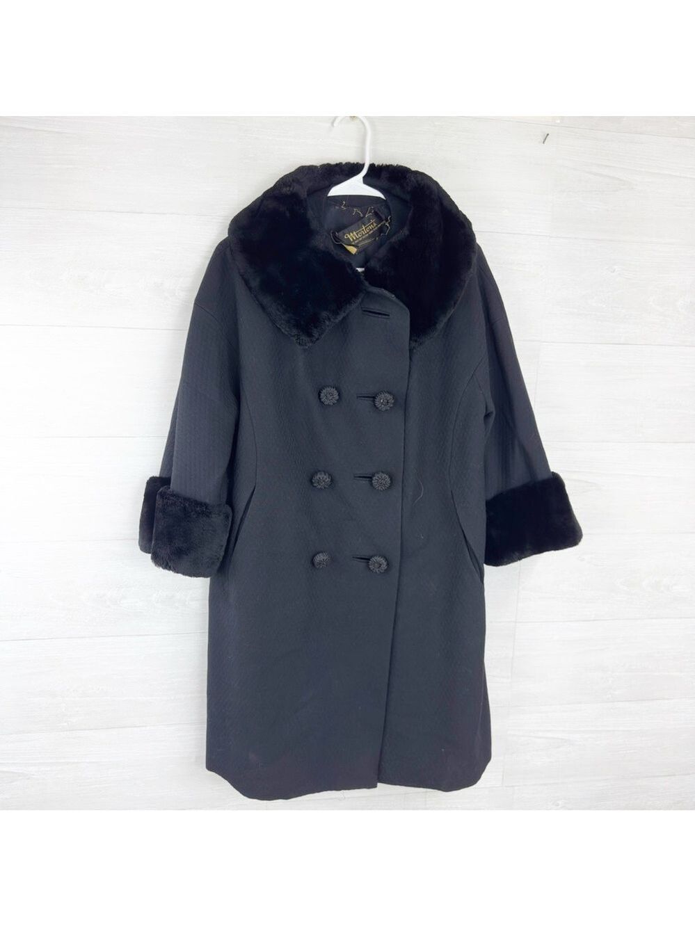 Morton’s Vintage Wool Blend Fur Trimmed Coat